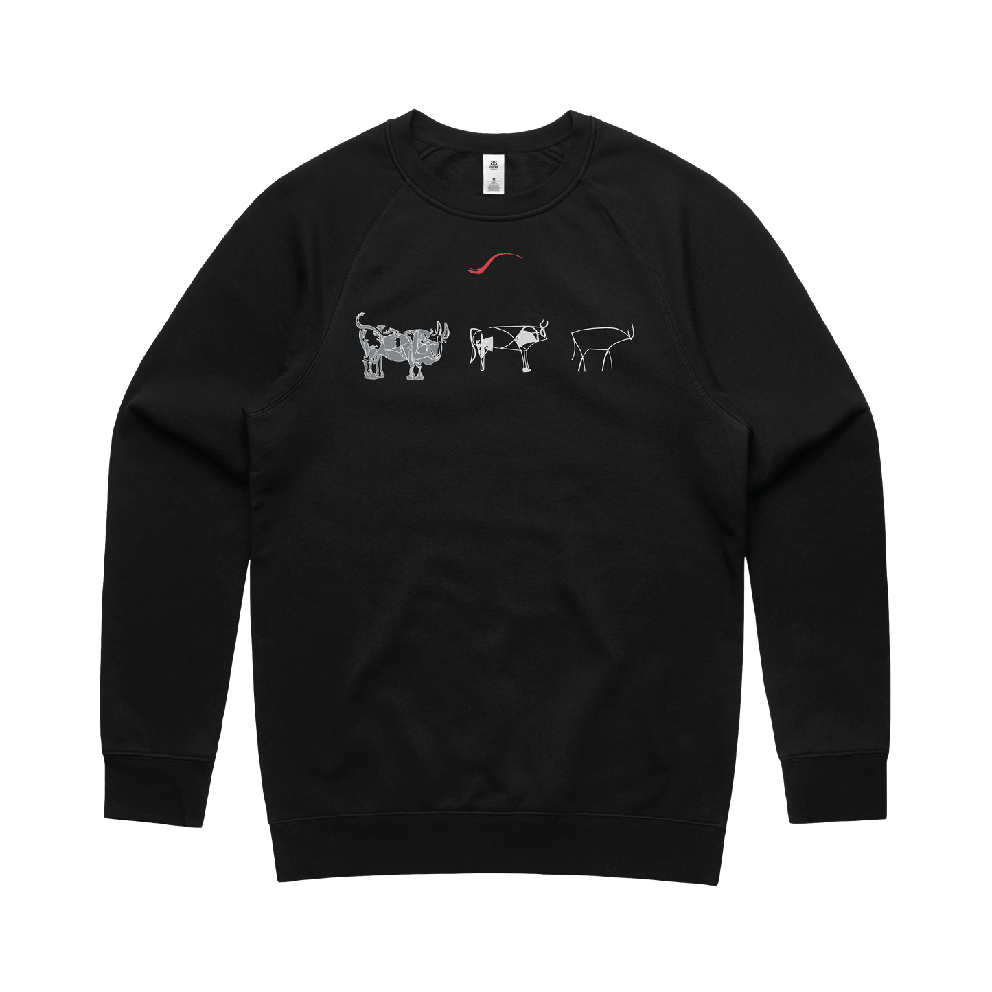 Picasso's Bull (Grey Print) - Crew Jumper