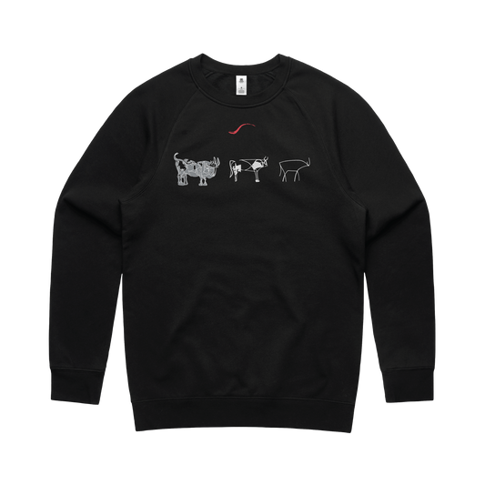 Picasso's Bull (Grey Print) - Crew Jumper